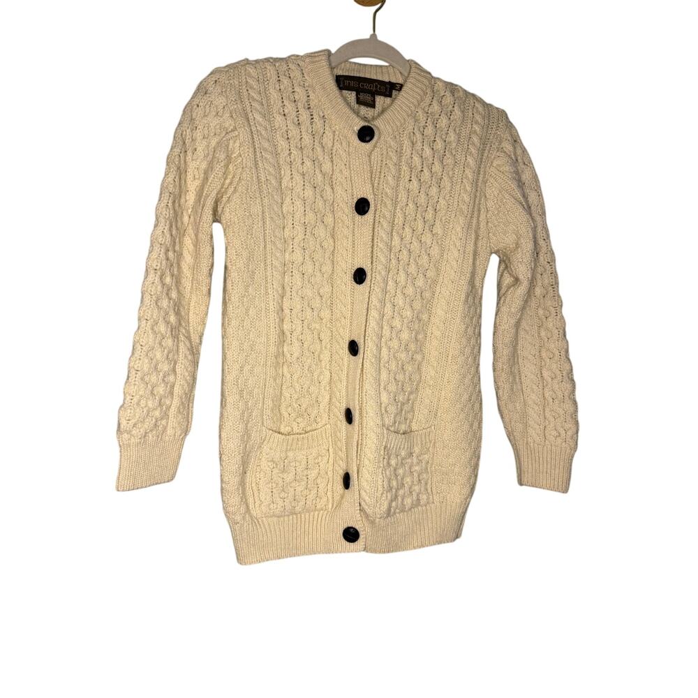 Iris Crafts fisherman knit cardigan merino wool